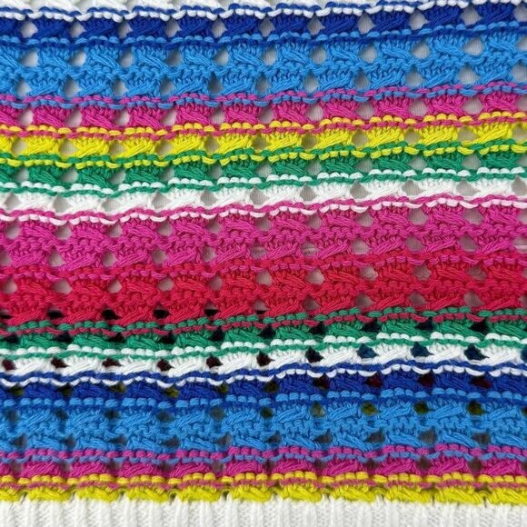 NWT GAP Crochet Squareneck Sleeveless Multicolor Mini Dress Size Medium - Picture 6 of 6